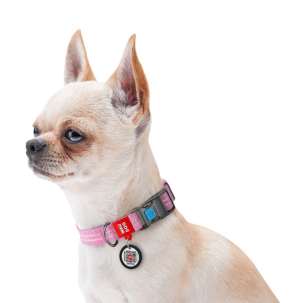 Нашийник світловідбивний Collar WAUDOG Re-cotton з QR-паспортом 24-40 см / 20 мм (рожевий) Нашийник світловідбивний Collar WAUDOG Re-cotton з QR-паспортом 24-40 см / 20 мм (рожевий)