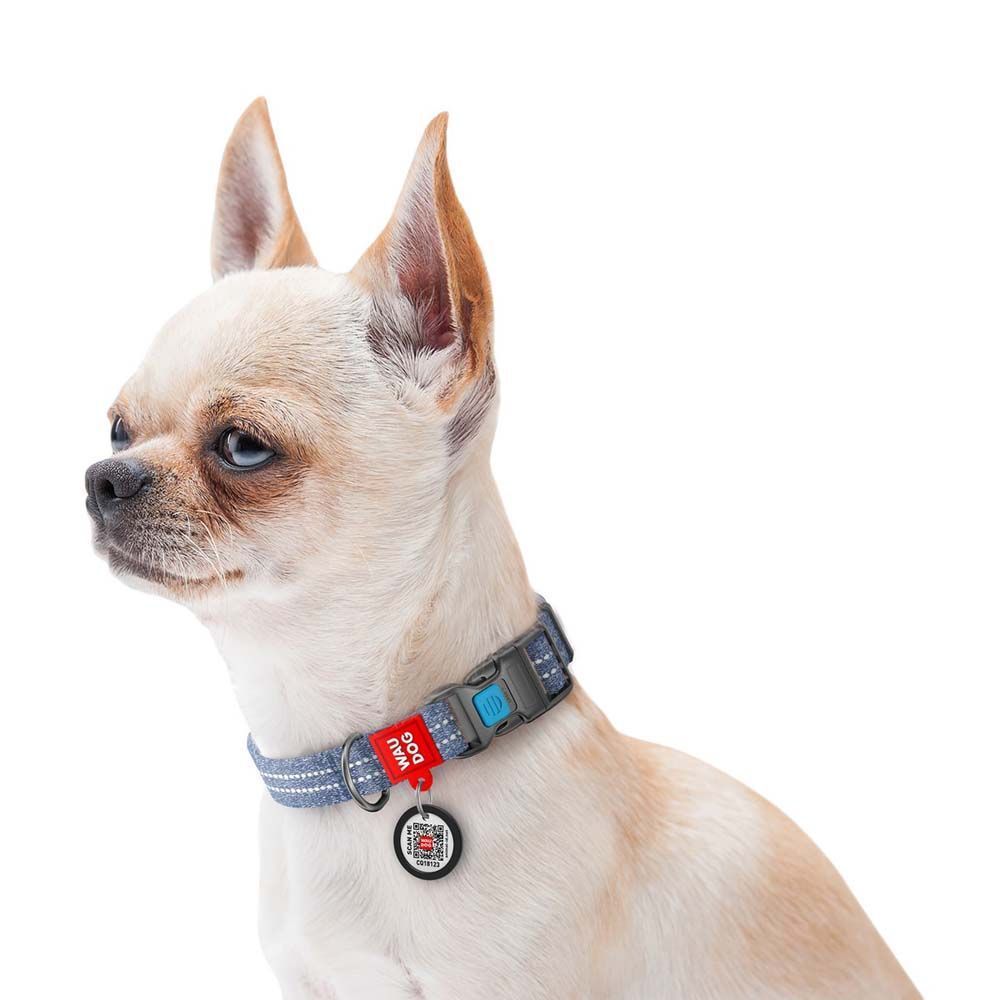 Нашийник світловідбивний Collar WAUDOG Re-cotton з QR-паспортом L 31-49 см/25 мм (синій) Нашийник світловідбивний Collar WAUDOG Re-cotton з QR-паспортом L 31-49 см/25 мм (синій)