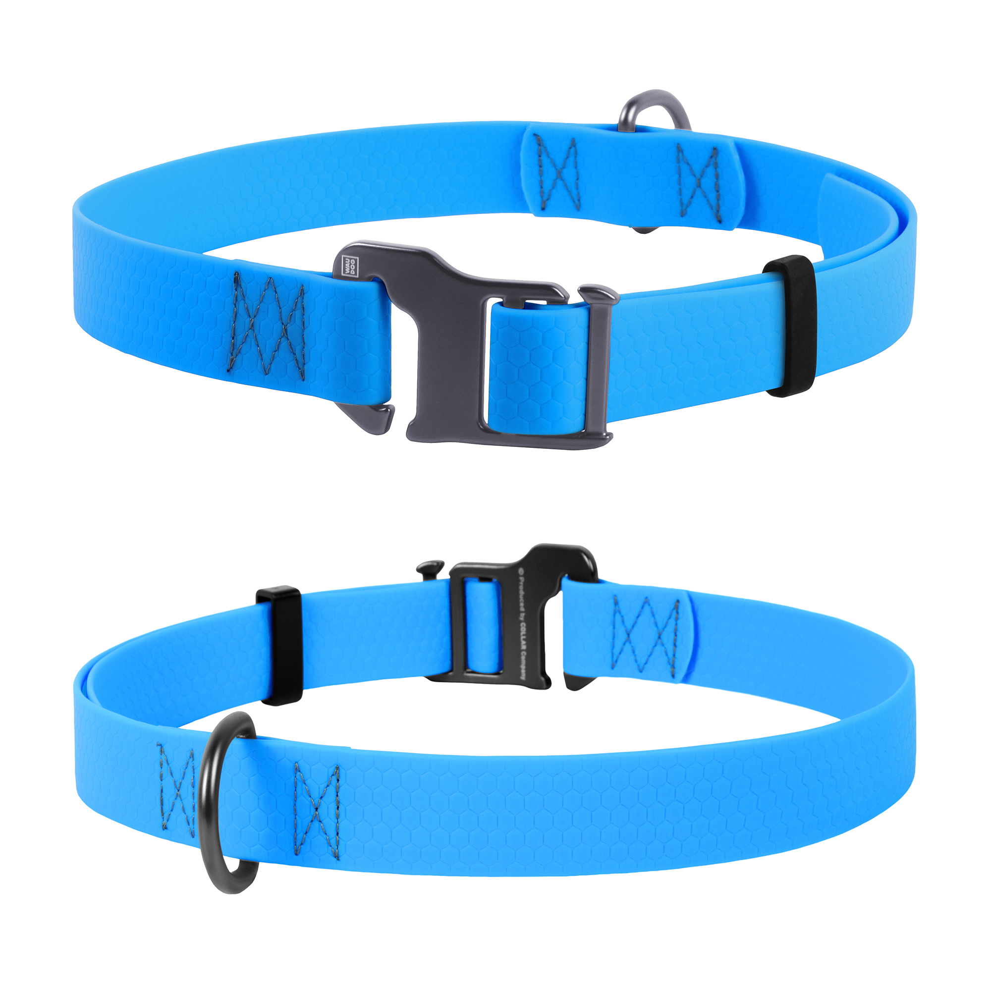 Нашийник WAUDOG Waterproof світловідбиваючий 25-70 см / 25 мм (блакитний)