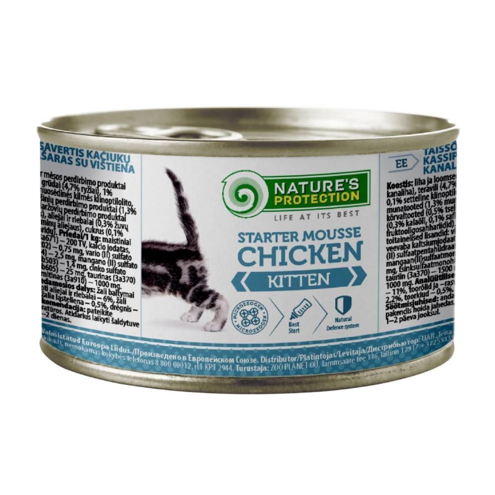 Вологий корм для кошенят Nature's Protection Starter Mousse Kitten 200 г - курка Вологий корм для кошенят Nature's Protection Starter Mousse Kitten 200 г - курка