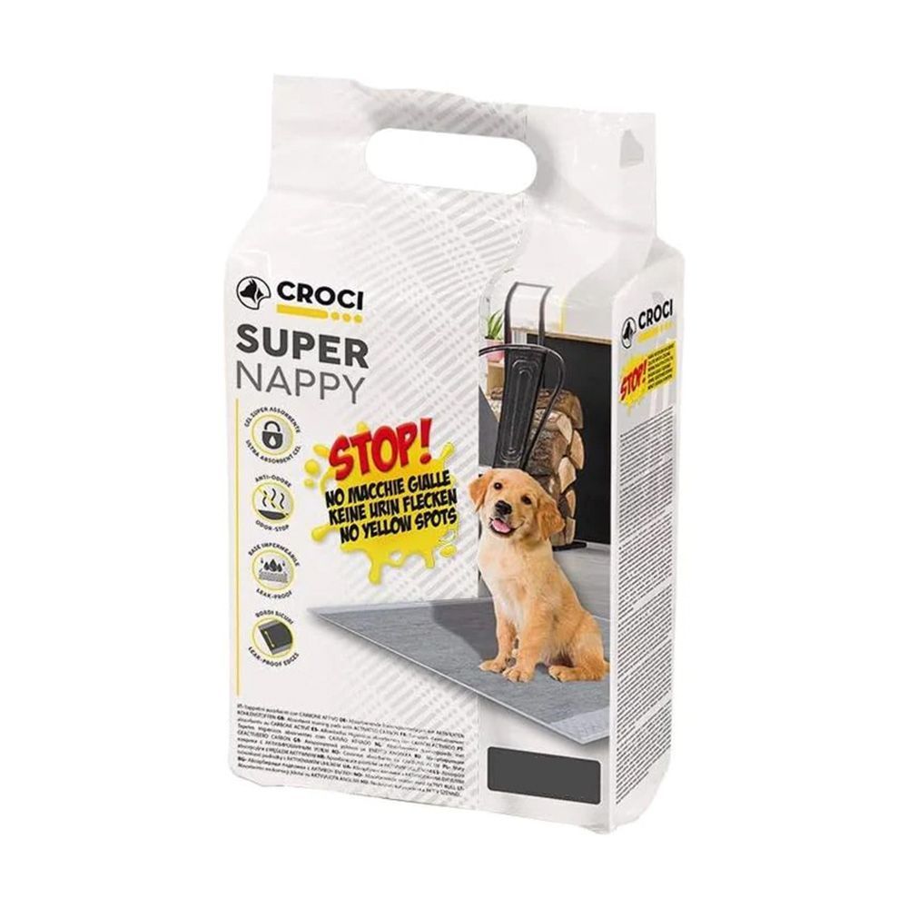 Пелюшки для собак Croci Super Nappy 57х54 см, 30 шт - активоване вугілля