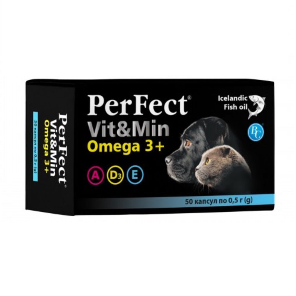 PerFect Vit&Min Omega3+ добавка для собак та котів №50 по 0,5 г PerFect Vit&Min Omega3+ добавка для собак та котів №50 по 0,5 г