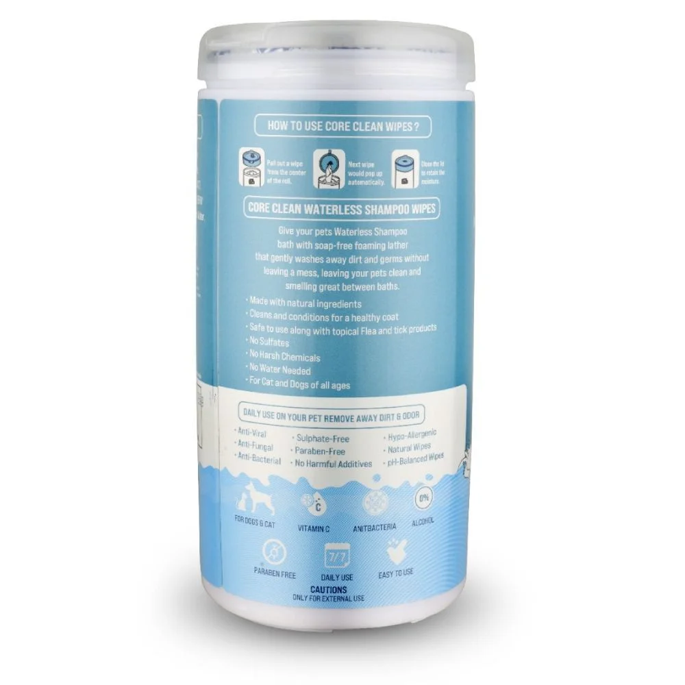 Pet Clean Pet Waterless Shampoo Wipes серветки для собак 50 шт - мед та вівсянка