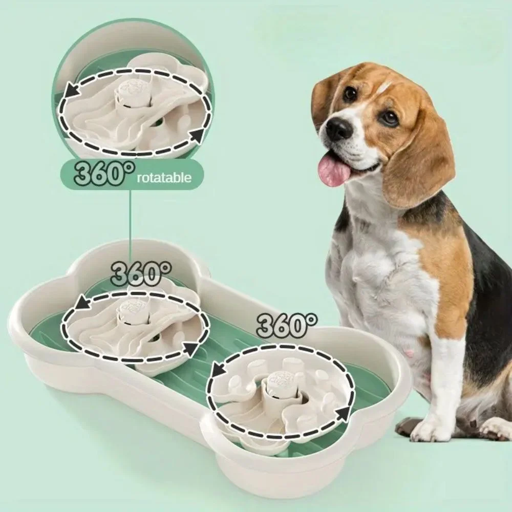 Pet Fun миска для собак 25х43х7,5 см - біло-зелений