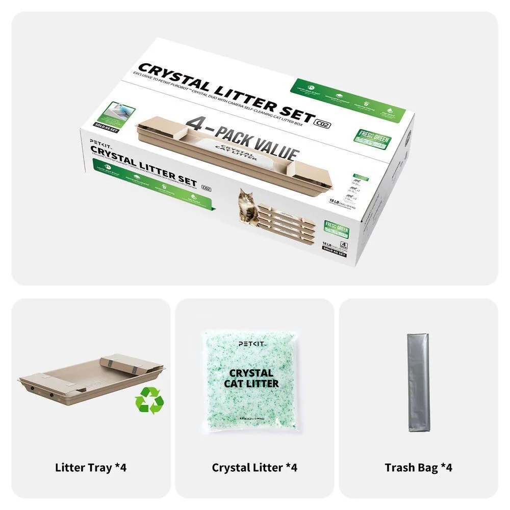 Набір силікагелевих наповнювачів Petkit Crystal Litter Set C02 4 шт - свіжість лісу Набір силікагелевих наповнювачів Petkit Crystal Litter Set C02 4 шт - свіжість лісу
