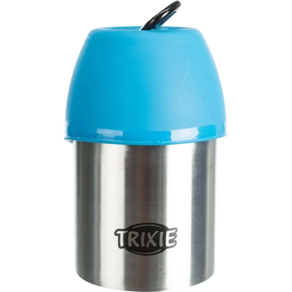 Бутылка дорожная Trixie с миской 300 мл (черная, синяя) Бутылка дорожная Trixie с миской 300 мл (черная, синяя)