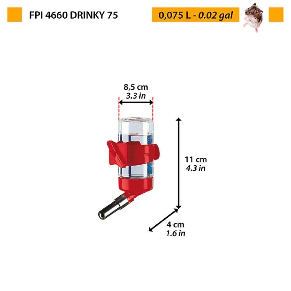 Поїлка для гризунів Ferplast FPI 4660 Drinky 75 мл Поїлка для гризунів Ferplast FPI 4660 Drinky 75 мл