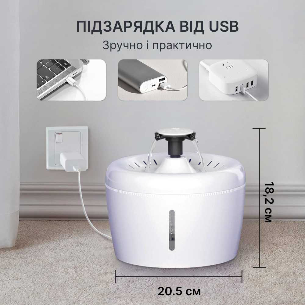 Поїлка-фонтан для котів Els Pet Apple 2,5 л - білий