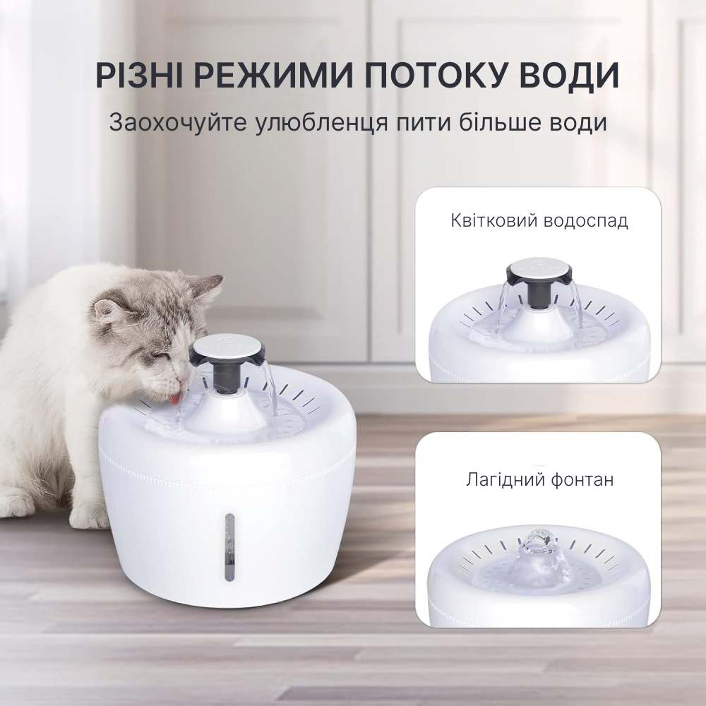 Поїлка-фонтан для котів Els Pet Apple 2,5 л - білий
