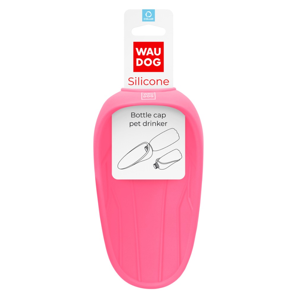 Поїлка-насадка на пляшку WAUDOG Silicone 16,5 х 9 см (рожева)