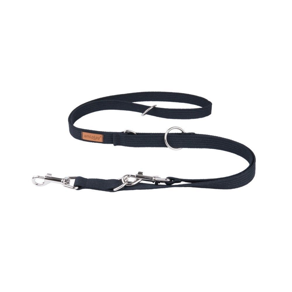 Amiplay Cotton 6 в 1 повідець для собак M - чорний Amiplay Cotton 6 в 1 повідець для собак M - чорний