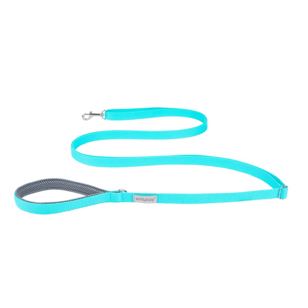 Поводок регулируемый для собак Amiplay Cotton M 160-300 см/20 мм (бирюзовый) Поводок регулируемый для собак Amiplay Cotton M 160-300 см/20 мм (бирюзовый)