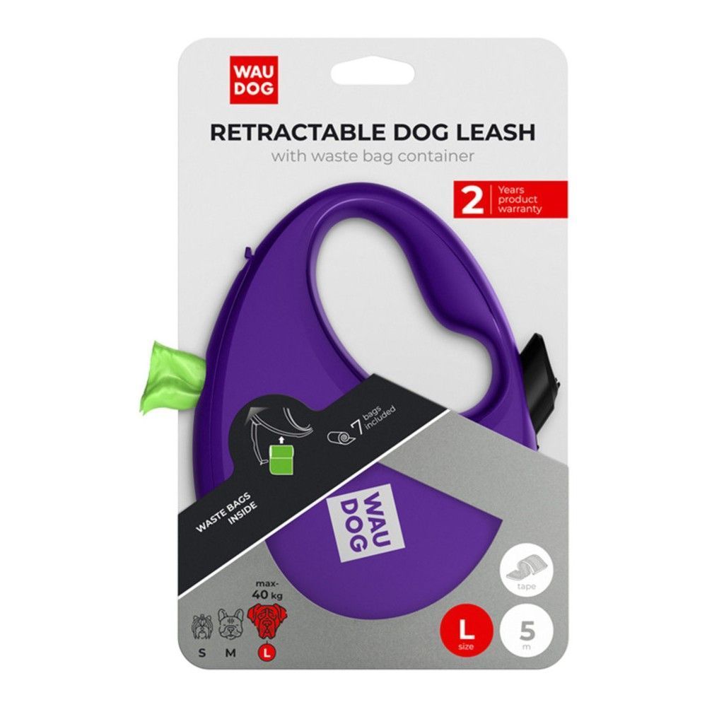 Waudog R-leash поводок-рулетка для собак L лента 5 м - фиолетовый
