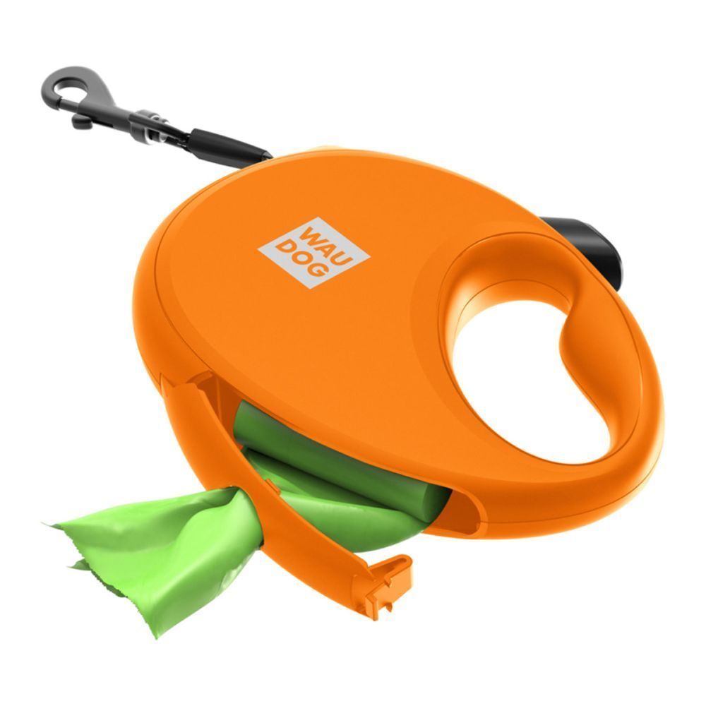 Waudog R-leash повідець-рулетка для собак M стрічка 5 м - помаранчевий Waudog R-leash повідець-рулетка для собак M стрічка 5 м - помаранчевий