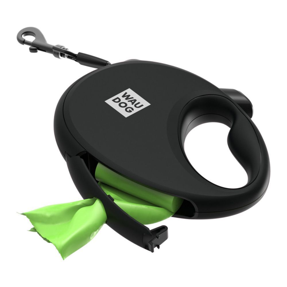 Waudog R-leash повідець-рулетка для собак S стрічка 3 м - чорний Waudog R-leash повідець-рулетка для собак S стрічка 3 м - чорний