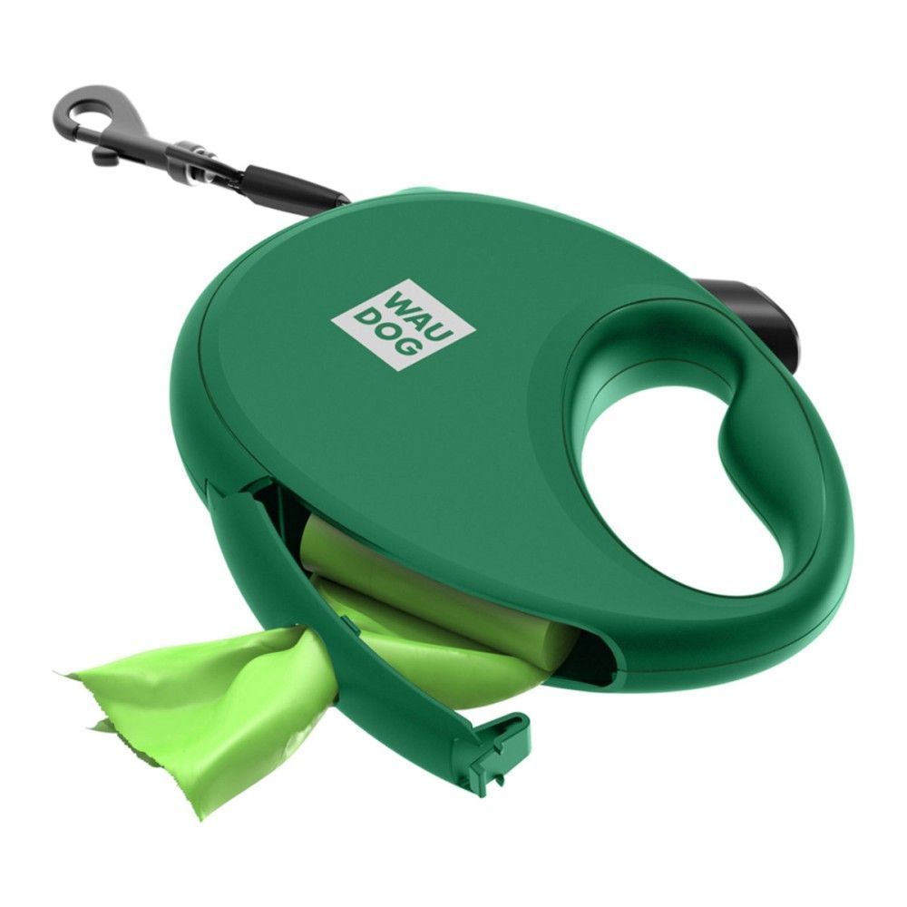 Waudog R-leash поводок-рулетка для собак S лента 3 м - зеленый Waudog R-leash поводок-рулетка для собак S лента 3 м - зеленый