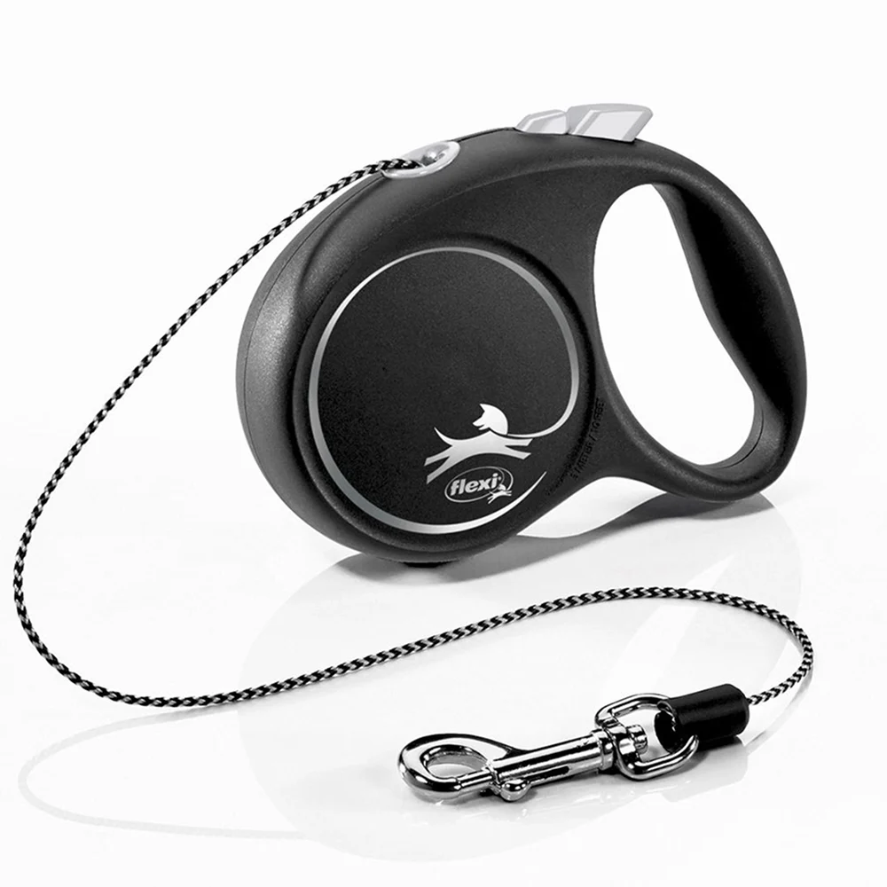 Flexi Black Design поводок-рулетка для собак с тросом 3 м XS - черный Flexi Black Design поводок-рулетка для собак с тросом 3 м XS - черный