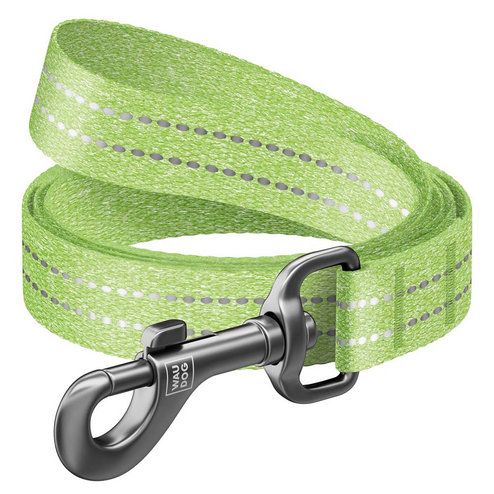 Поводок Collar WAUDOG Re-cotton светоотражающий 3 м/20 мм (салатовый)