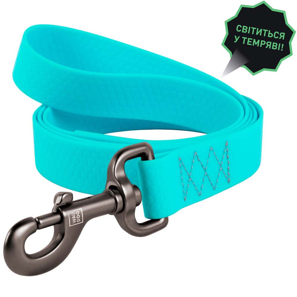 Поводок Collar WAUDOG Waterproof водостойкий светящийся 122 см / 20 мм (ментоловый)