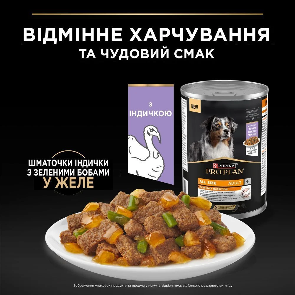 Вологий корм для собак Pro Plan All Size Adult Everyday Nutrition 400 г - індичка