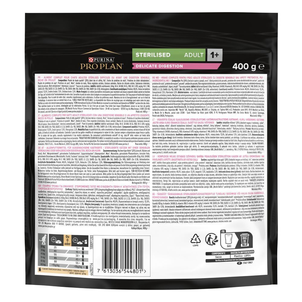 Сухой корм для кошек Pro Plan Sterilised Adult Delicate Digestion 400 г - курица Сухой корм для кошек Pro Plan Sterilised Adult Delicate Digestion 400 г - курица