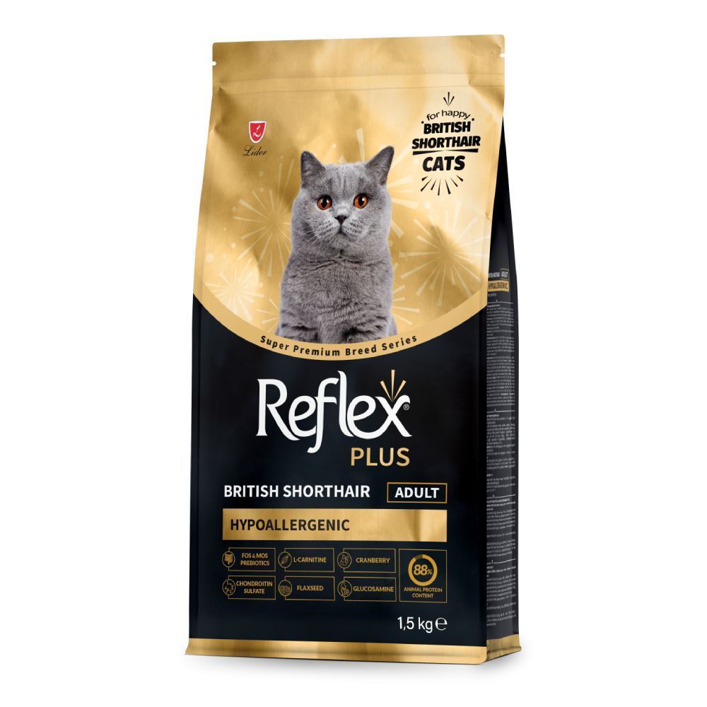 Сухий корм для котів Reflex Plus British Shorthair Adult Hypoallergenic 1,5 кг - курка Сухий корм для котів Reflex Plus British Shorthair Adult Hypoallergenic 1,5 кг - курка