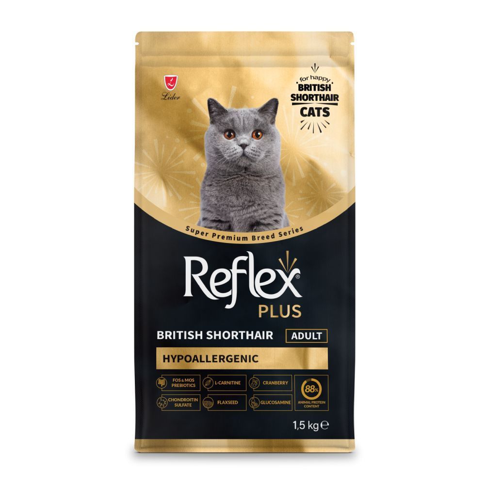 Сухий корм для котів Reflex Plus British Shorthair Adult Hypoallergenic 1,5 кг - курка Сухий корм для котів Reflex Plus British Shorthair Adult Hypoallergenic 1,5 кг - курка