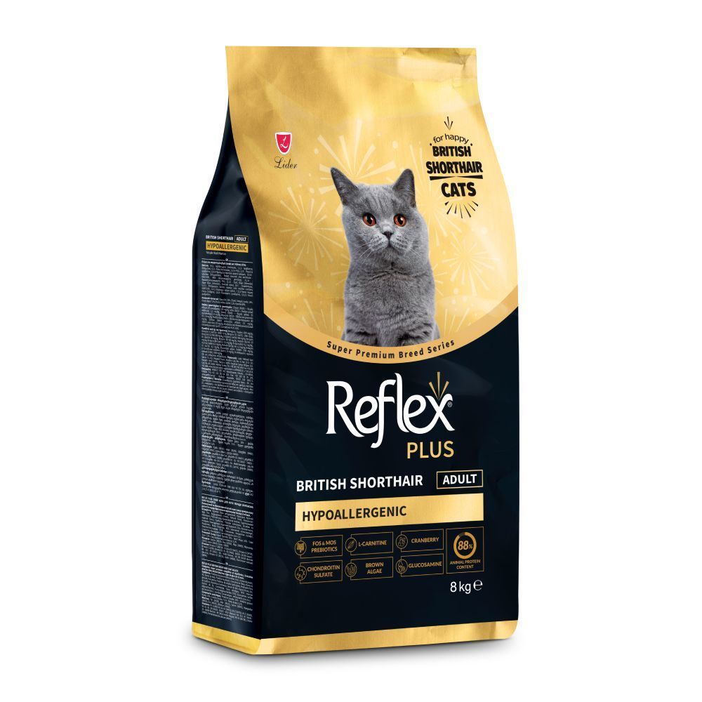Сухой корм для кошек Reflex Plus British Shorthair Adult Hypoallergenic 8 кг - курица Сухой корм для кошек Reflex Plus British Shorthair Adult Hypoallergenic 8 кг - курица