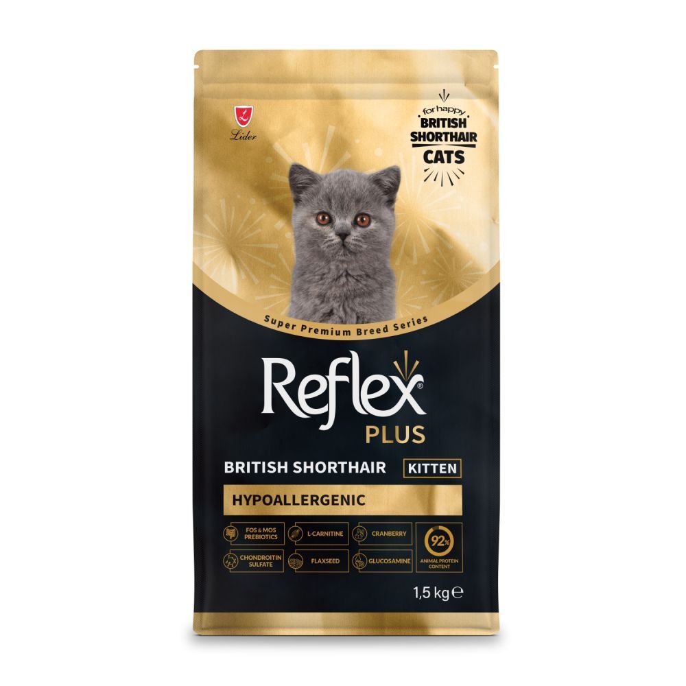 Сухий корм для кошенят Reflex Plus British Shorthair Kitten Hypoallergenic 1,5 кг - курка Сухий корм для кошенят Reflex Plus British Shorthair Kitten Hypoallergenic 1,5 кг - курка