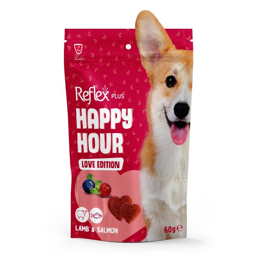 Лакомства для собак Reflex Plus Happy Hour Love Edition 60 г — ягненок и лосось Лакомства для собак Reflex Plus Happy Hour Love Edition 60 г — ягненок и лосось