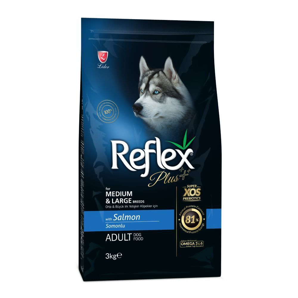Сухий корм для собак Reflex Plus Medium & Large Breed Adult 3 кг - лосось Сухий корм для собак Reflex Plus Medium & Large Breed Adult 3 кг - лосось