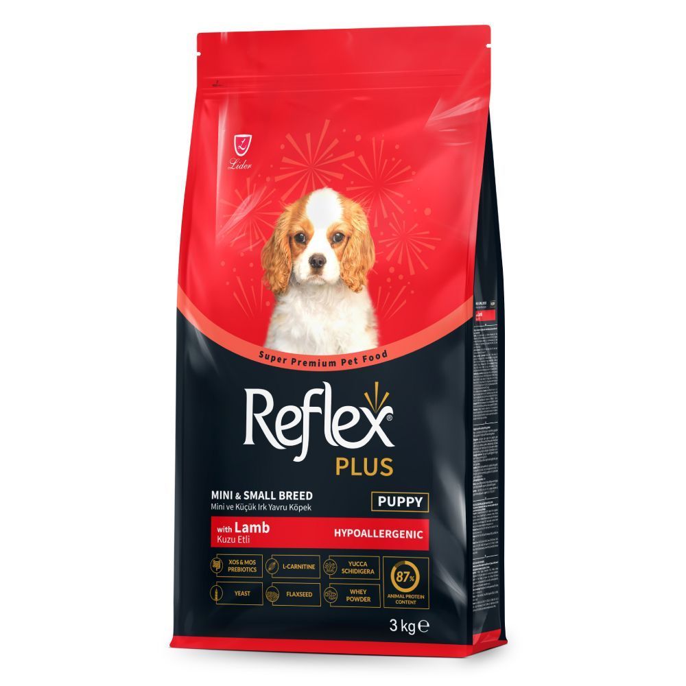 Сухий корм для цуценят Reflex Plus Puppy Mini & Small Breed Hypoallergenic 3 кг - ягня Сухий корм для цуценят Reflex Plus Puppy Mini & Small Breed Hypoallergenic 3 кг - ягня