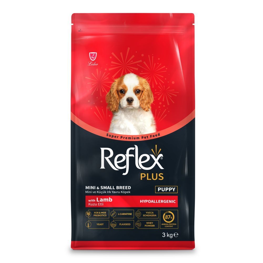 Сухий корм для цуценят Reflex Plus Puppy Mini & Small Breed Hypoallergenic 3 кг - ягня Сухий корм для цуценят Reflex Plus Puppy Mini & Small Breed Hypoallergenic 3 кг - ягня