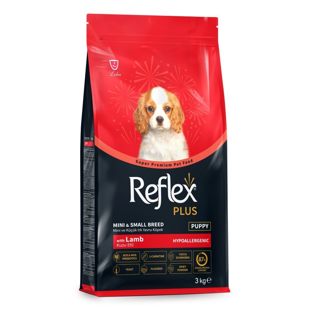 Сухий корм для цуценят Reflex Plus Puppy Mini & Small Breed Hypoallergenic 3 кг - ягня Сухий корм для цуценят Reflex Plus Puppy Mini & Small Breed Hypoallergenic 3 кг - ягня