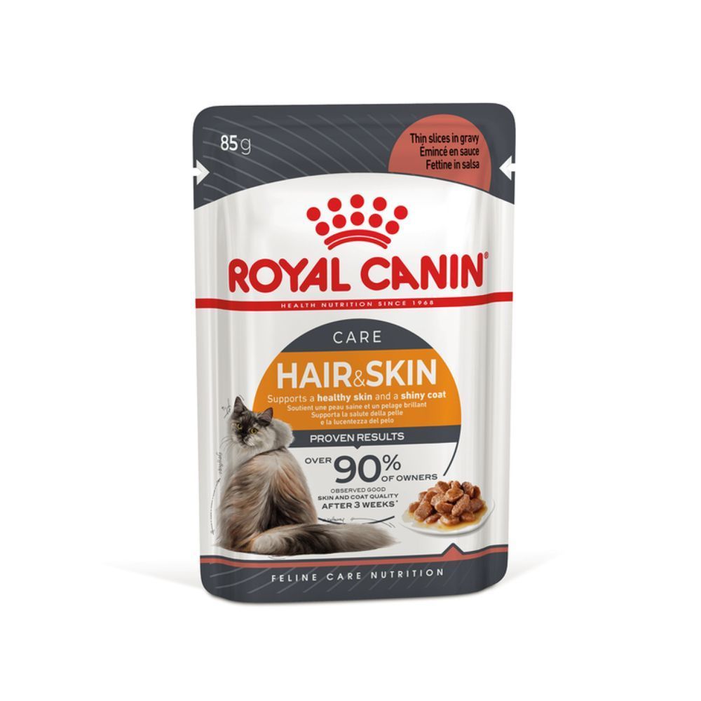 Набір вологого корму для котів Royal Canin Hair&Skin Care Gravy 9+3 шт х 85 г