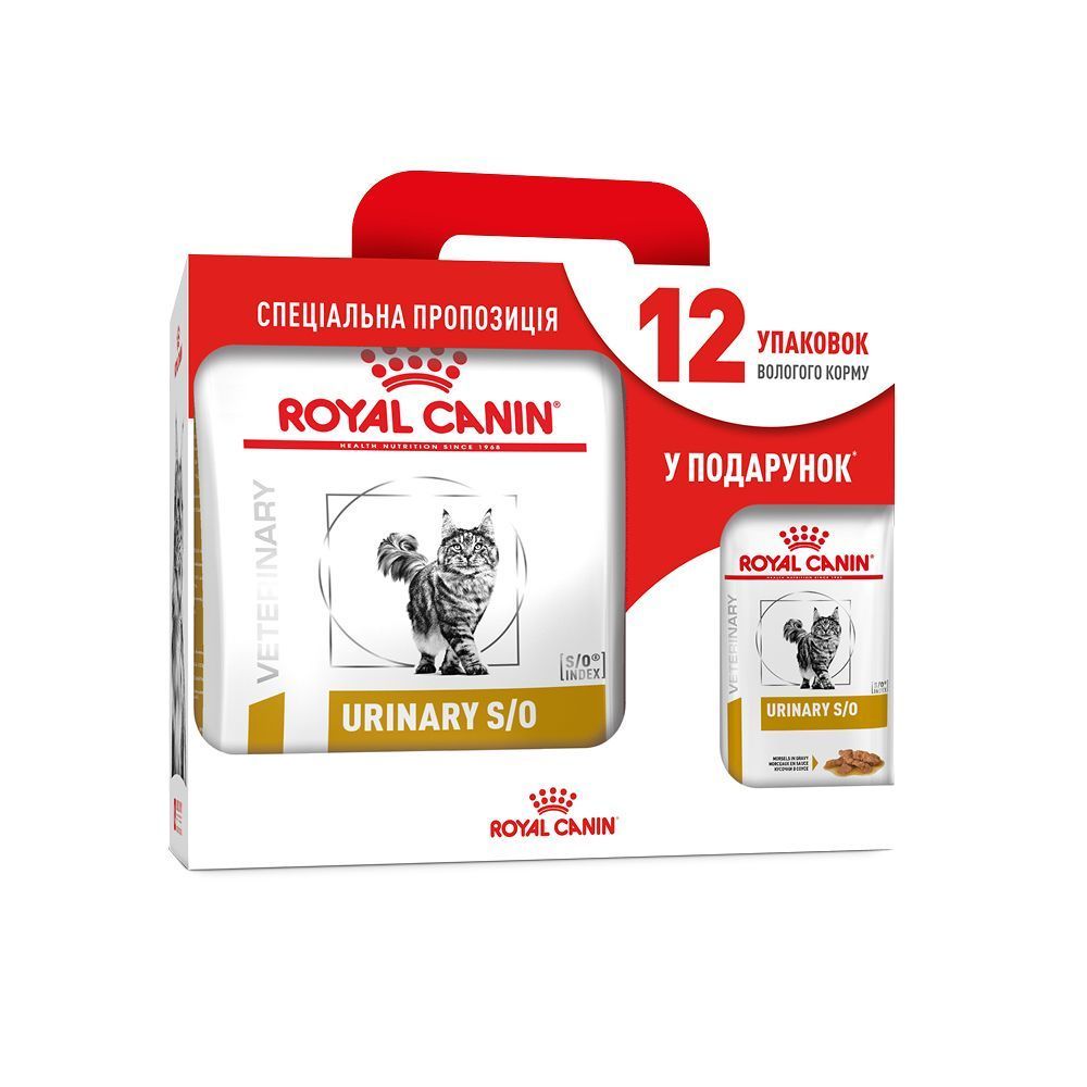 Набор сухого и влажного корма для кошек Royal Canin Urinary S/O 3,5 кг + 12 шт. по 85 г Набор сухого и влажного корма для кошек Royal Canin Urinary S/O 3,5 кг + 12 шт. по 85 г