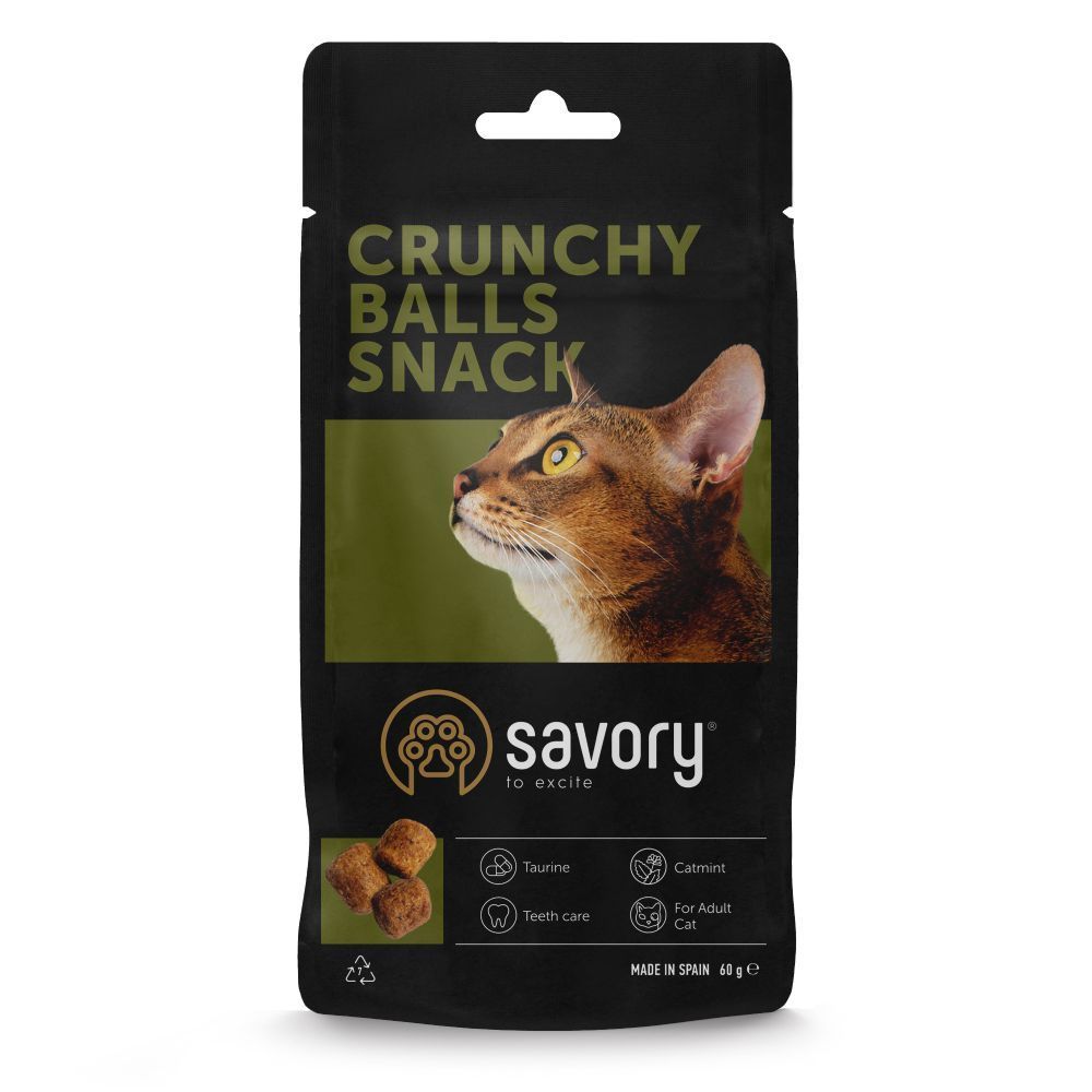 Ласощі для котів Savory Crunchy Balls Snack 60 г - котяча м'ята Ласощі для котів Savory Crunchy Balls Snack 60 г - котяча м'ята