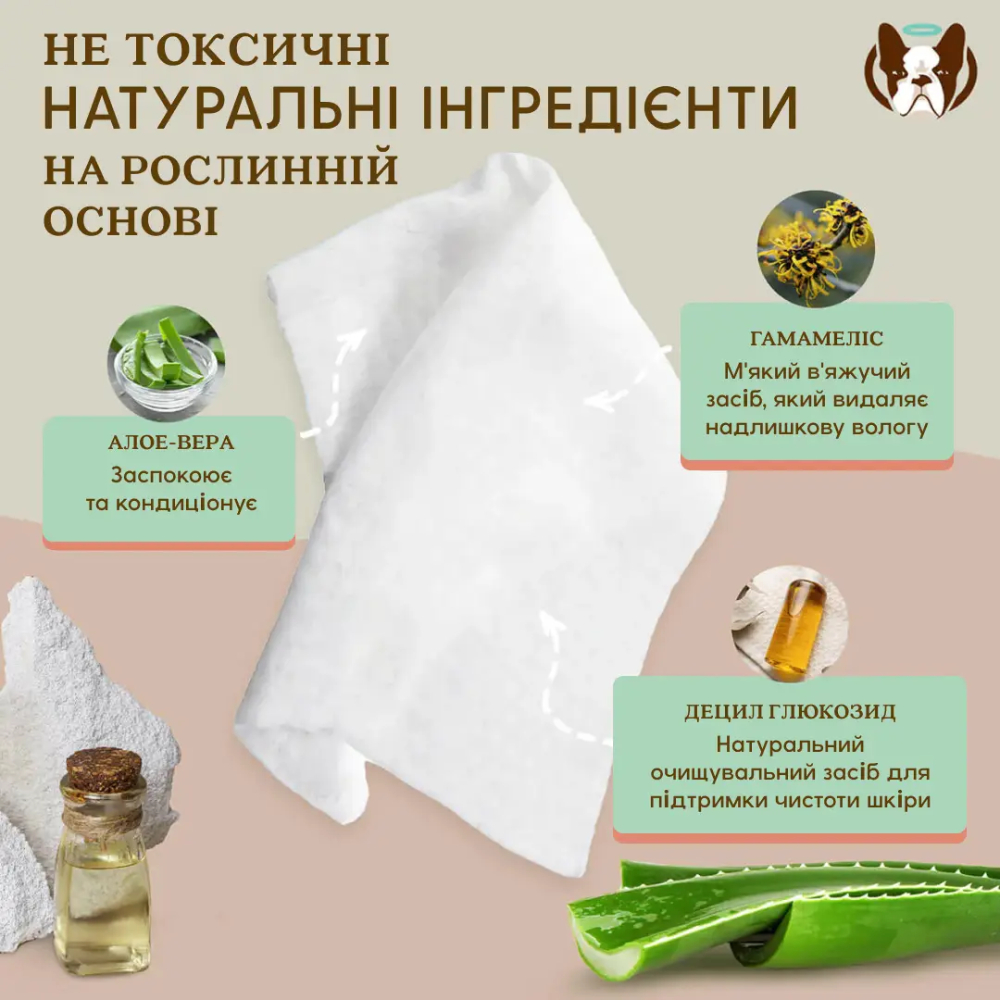 Салфетки для собак Natural Dog Company Grooming Wipes XL 50 шт Салфетки для собак Natural Dog Company Grooming Wipes XL 50 шт