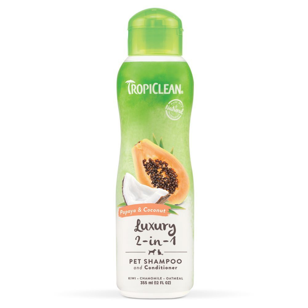 Шампунь-кондиціонер для котів та собак TropiClean «Papaya & Coconut» (Папайя та кокос) 355 мл Шампунь-кондиціонер для котів та собак TropiClean «Papaya & Coconut» (Папайя та кокос) 355 мл