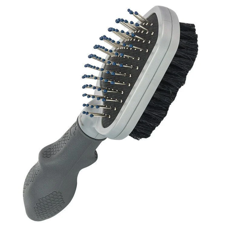 Гребінець-щітка FURminator двостороння, з гумовою ручкою та захисними кульками