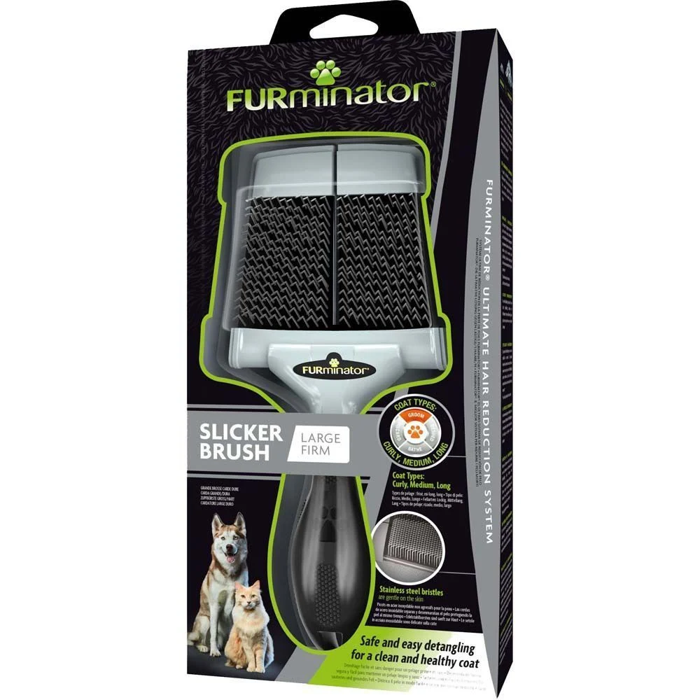 Щітка-пуходерка собак та котів FURminator жорстка 20,5 х 9,5 х 1,5 см L Щітка-пуходерка собак та котів FURminator жорстка 20,5 х 9,5 х 1,5 см L