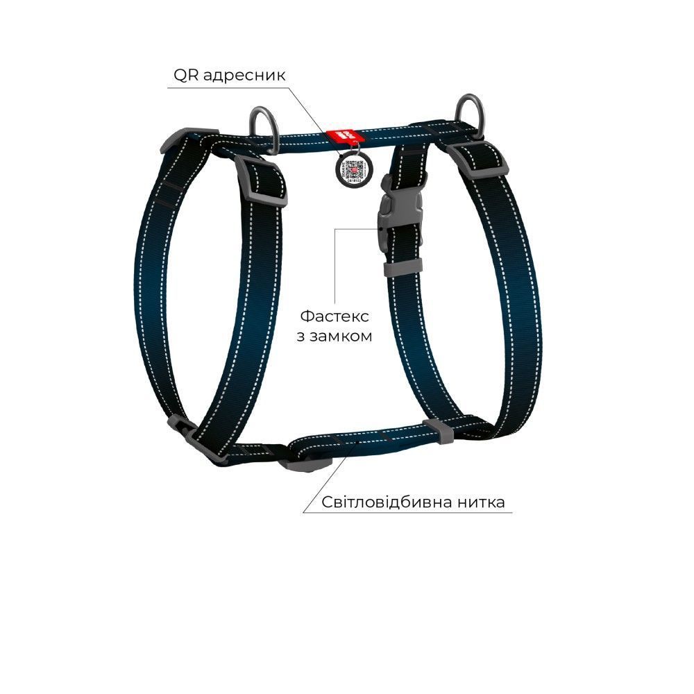 Шлейка для собак Collar Nylon Mono H-образная L - черная Шлейка для собак Collar Nylon Mono H-образная L - черная