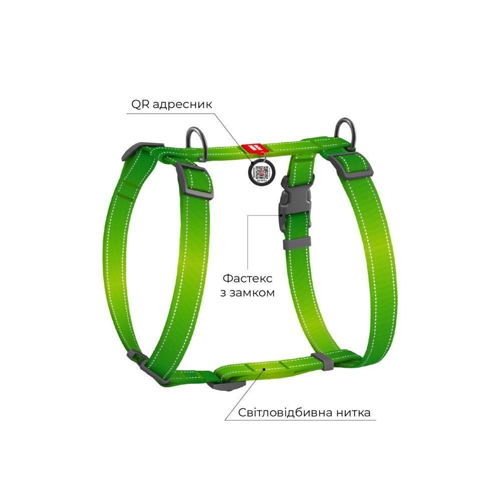 Шлея для собак Collar Nylon Mono H-подібна S - салатовий Шлея для собак Collar Nylon Mono H-подібна S - салатовий