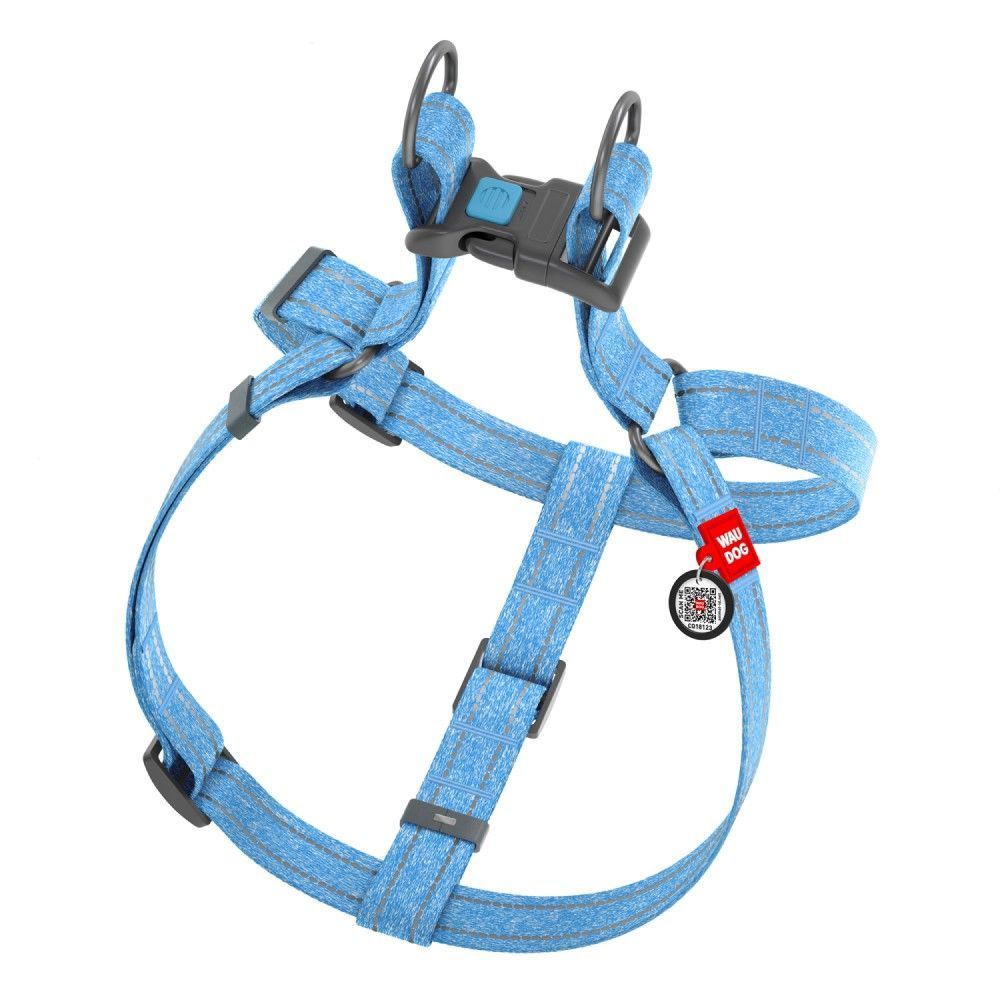 Шлея для собак COLLAR WOUDOG Світловідбиваюча S - блакитний Шлея для собак COLLAR WOUDOG Світловідбиваюча S - блакитний