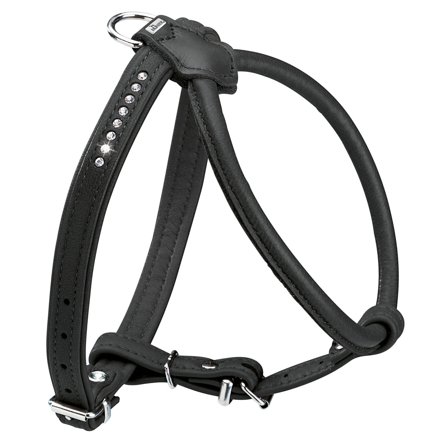 Шлея Hunter шкіряна «Harness Round & Soft Luxus Elk Petit» 32-38 см / 6-14 мм (чорний) Шлея Hunter шкіряна «Harness Round & Soft Luxus Elk Petit» 32-38 см / 6-14 мм (чорний)