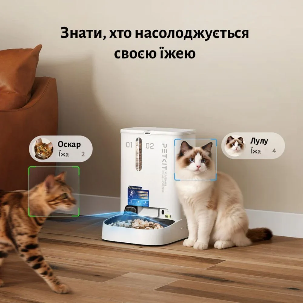 Смарт-кормушка для кошек Petkit YumShare Dual-hopper 2 5 л - белый