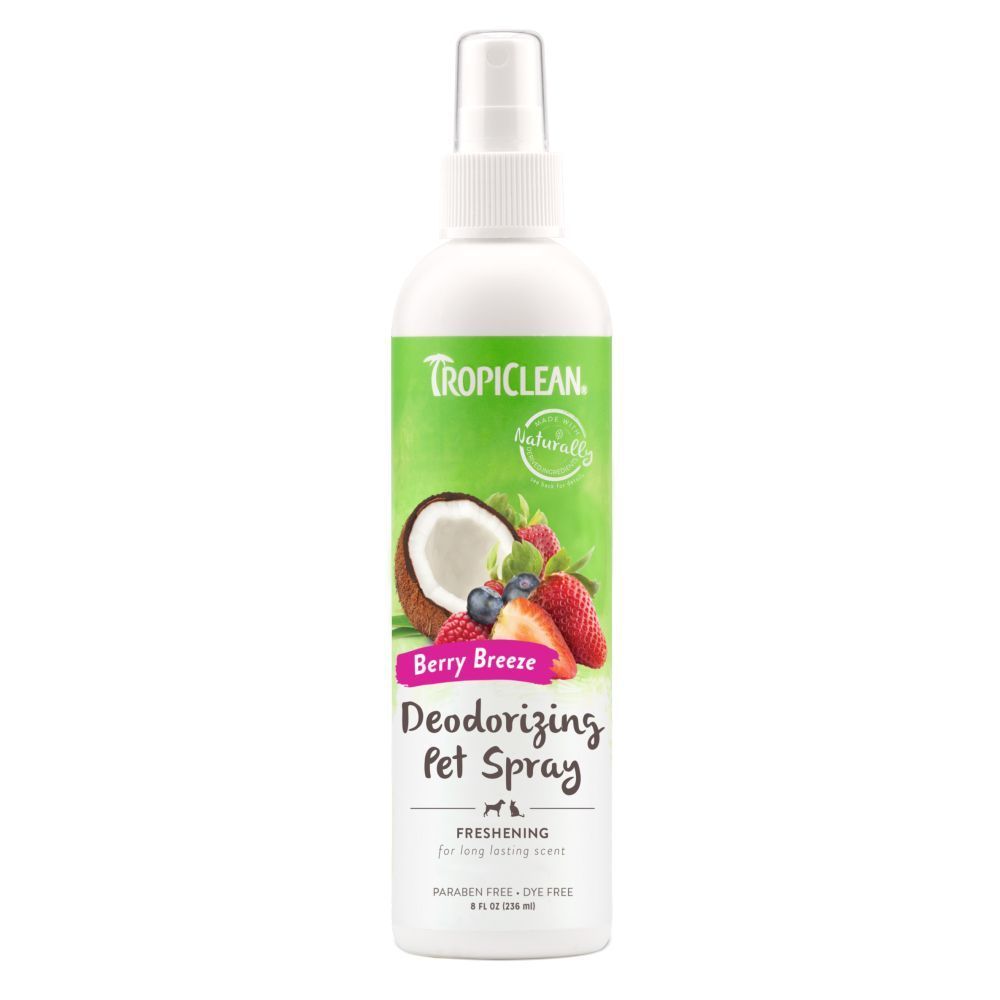 Дезодорирующий ароматизированный спрей для кошек и собак TropiClean «Berry Breeze» (Ягодный бриз) 236 мл