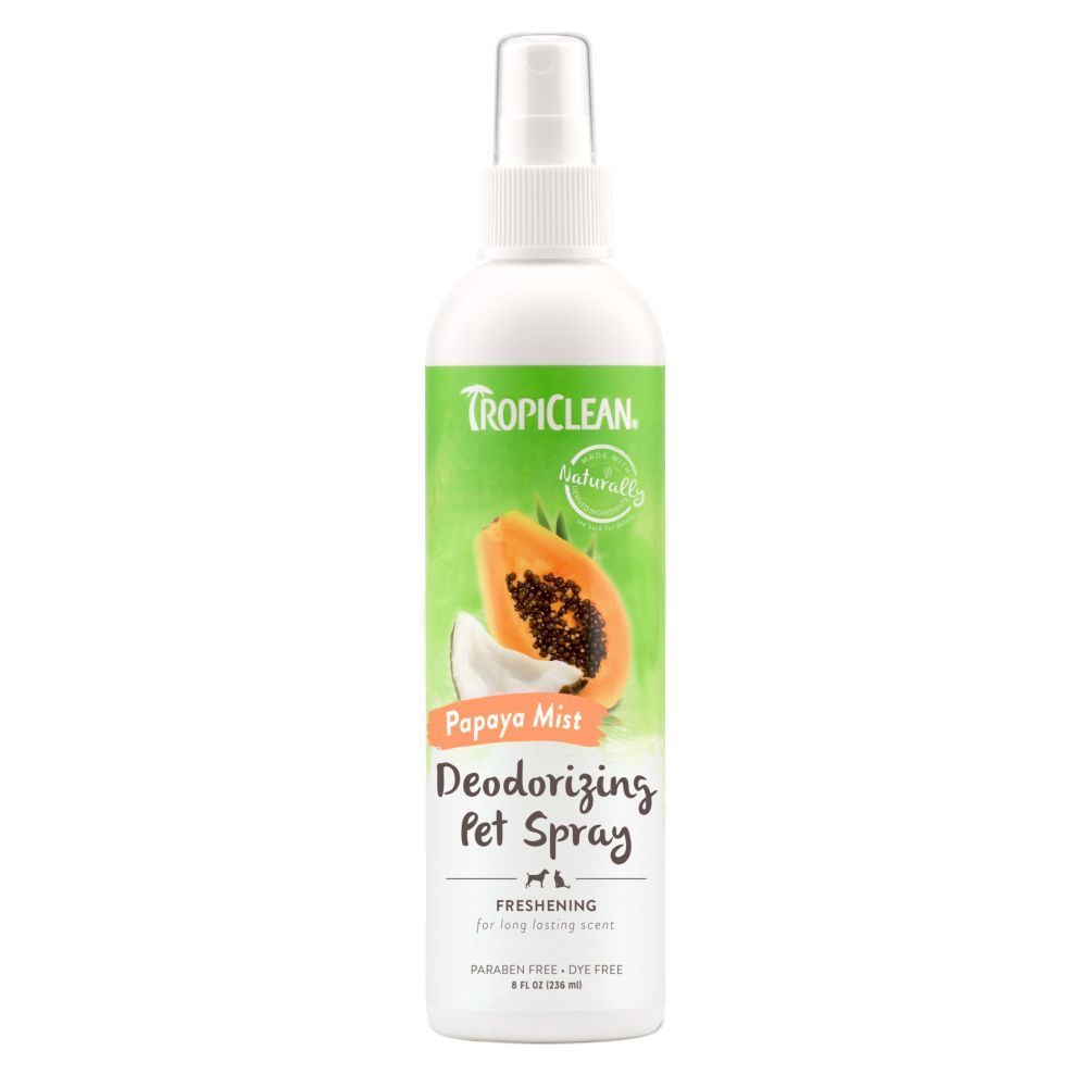 Дезодорирующий ароматизированный спрей для кошек и собак TropiClean «Papaya Mist» (Папайя) 236 мл - dgs