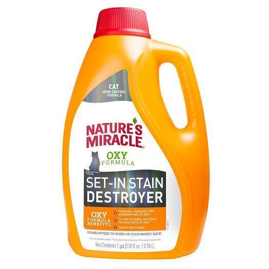 Знищувач плям і запахів котів Nature's Miracle «Set-In Stain Destroyer з формулою активного кисню Oxy Formula» 3,7 л Знищувач плям і запахів котів Nature's Miracle «Set-In Stain Destroyer з формулою активного кисню Oxy Formula» 3,7 л