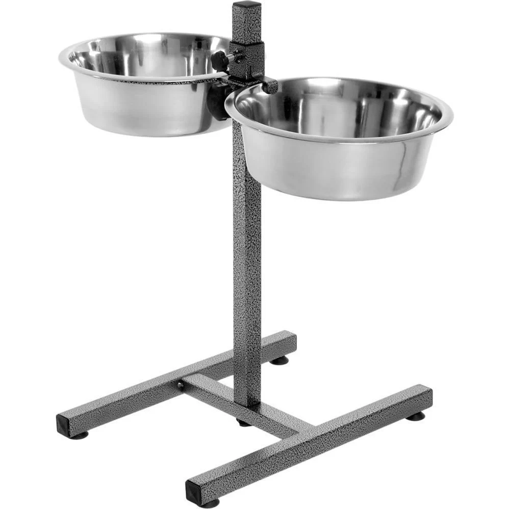 Стійка з мисками для собак Trixie 2x1,8 л/20 см - сірий